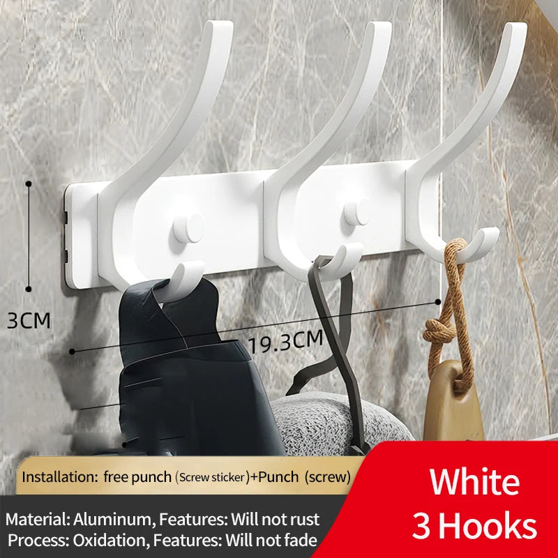 Black/White Folding Robe Hooks