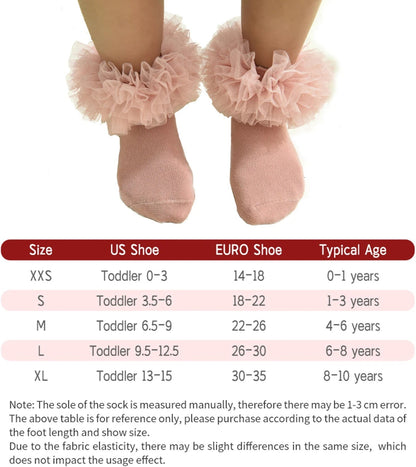 1/8Prs Chaussettes de princesse duveteuses à volants