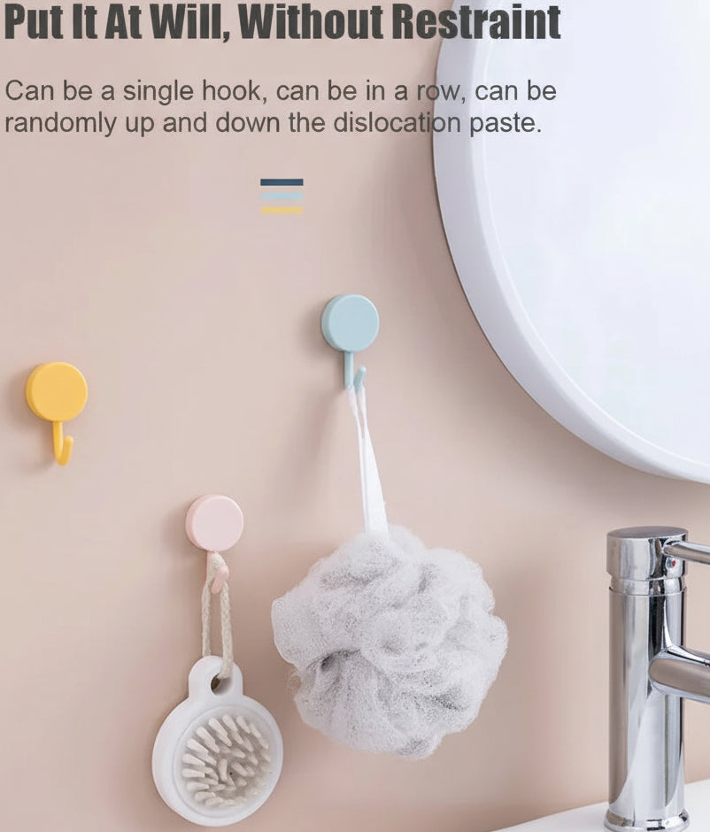 10Pcs Self Adhesive Wall Hooks Strong Without Drilling