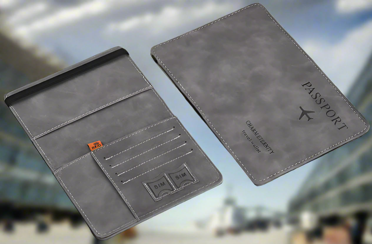 Porte-passeports de voyage en cuir PU