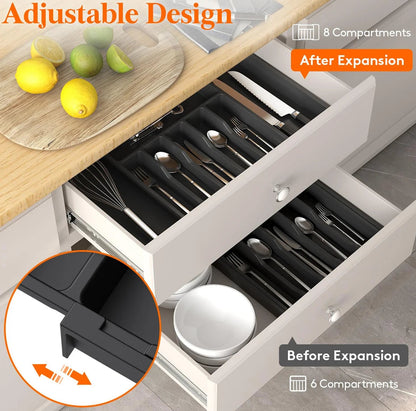 8 Grids Adjustable Kitchen Storage Organizer Trays