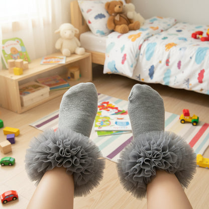 1/8Prs Chaussettes de princesse duveteuses à volants