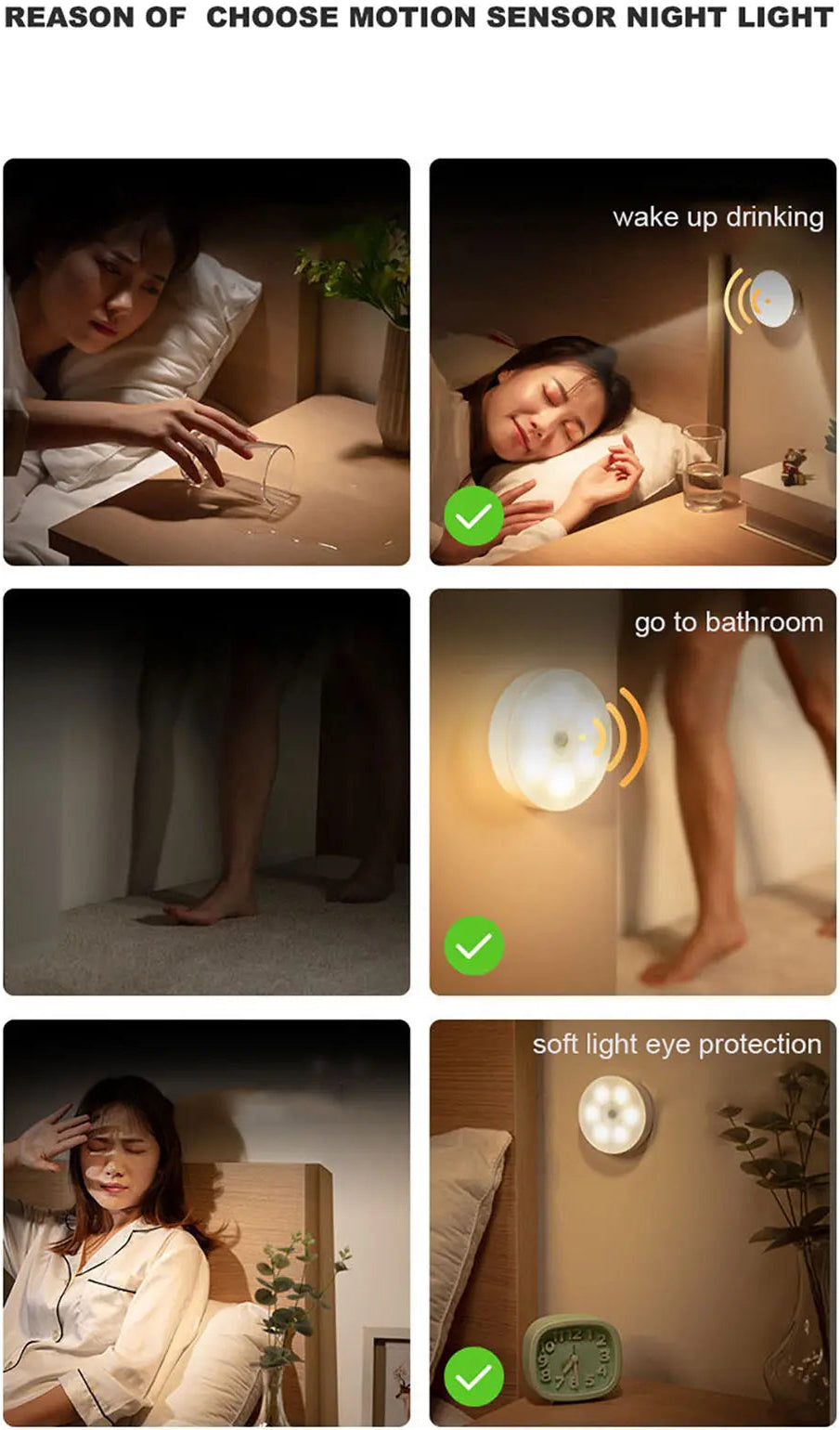 Motion Sensor USB Rechargeable LED Night Light