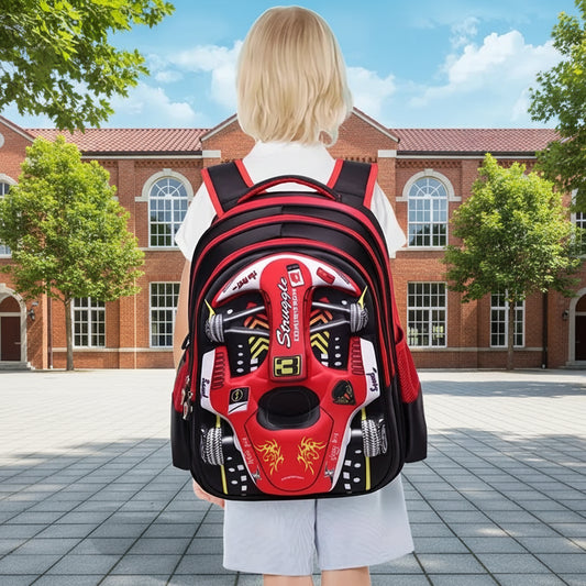 Racer 3D Cars Lightweight Backpacks Bags
