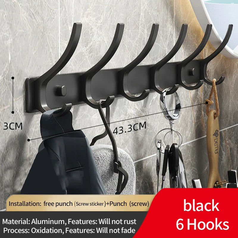 Black/White Folding Robe Hooks