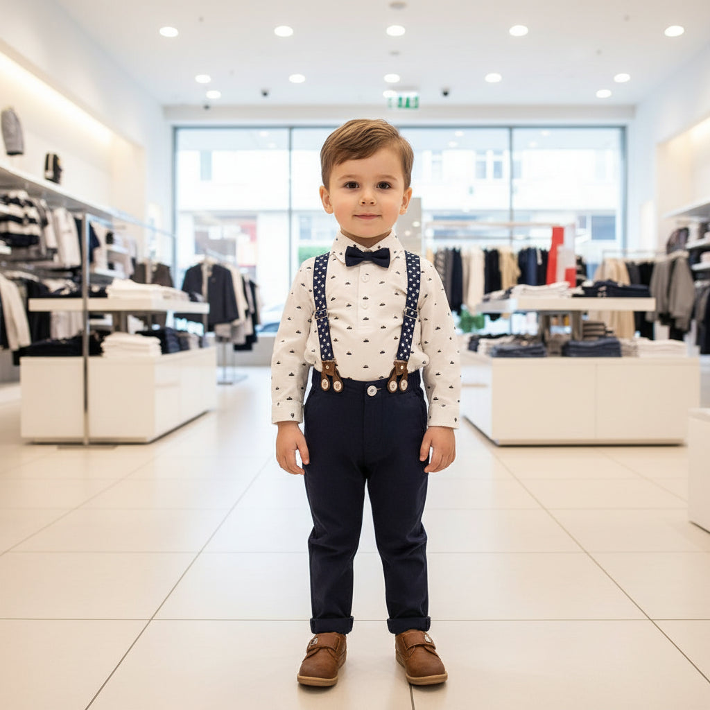 Formal Gentleman Sets of Shirts Bodysuits + Pants + Ties