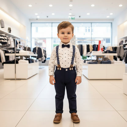 Formal Gentleman Sets of Shirts Bodysuits + Pants + Ties
