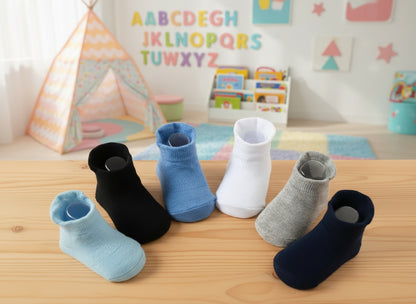 Lot de 6 paires de chaussettes courtes colorées pour bébés