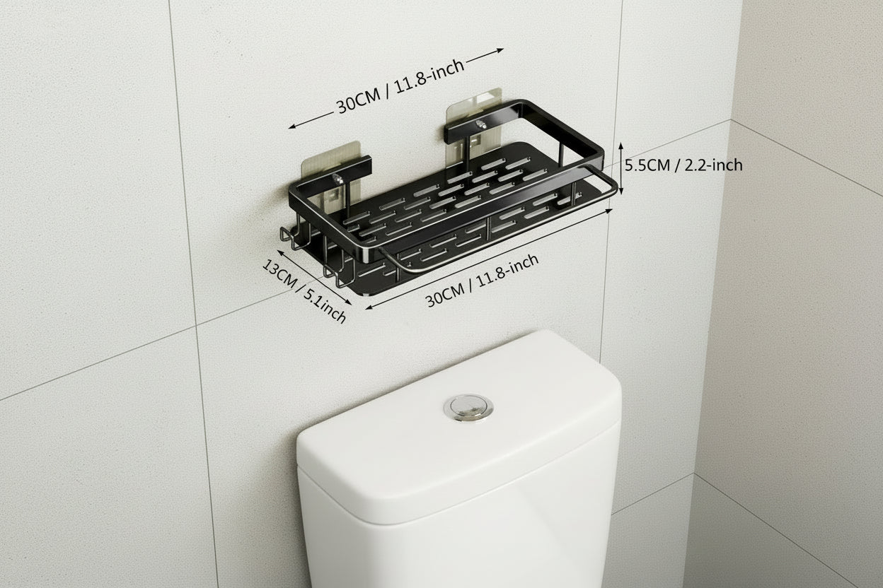 Wall Mounted No Drill Bathroom Shelves