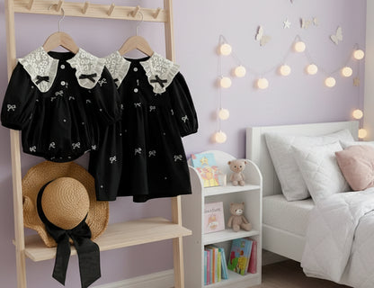 Robe/combinaison noire pour bébé fille