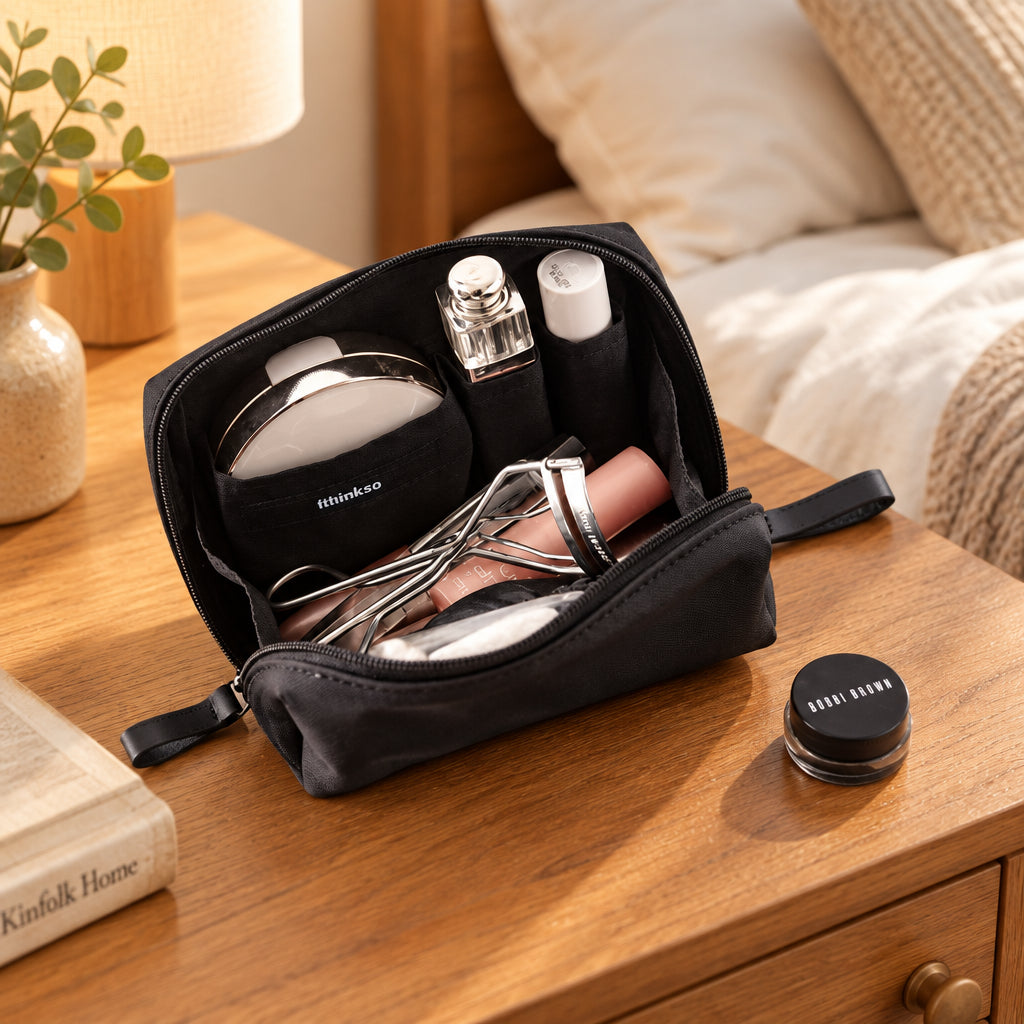 Partitioned Large Capacity Cosmetic Bags