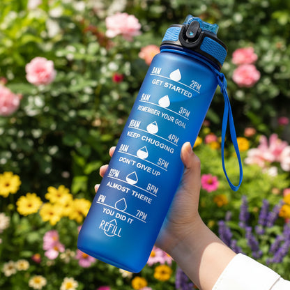 1L Water Bottles 12 Colors with Time Mark Drink