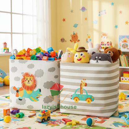 Folding Linen Storage Baskets With Handle