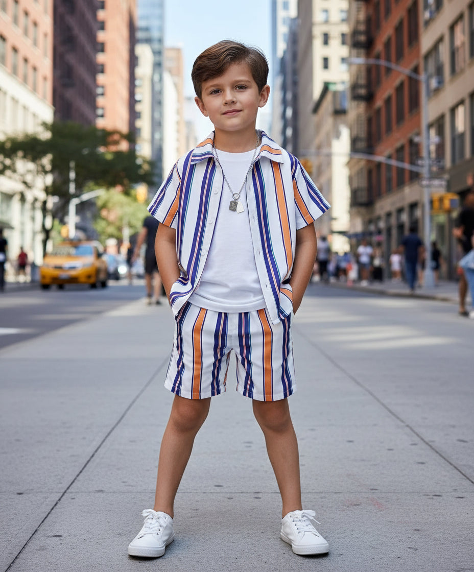 Cool Boy Striped Shirt + Short