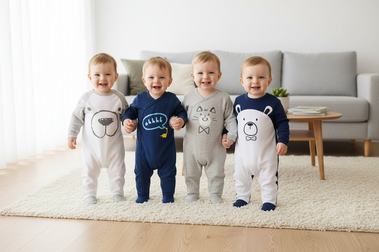 3 or 4 Pieces Unisex Cute Cartoons Bodysuits