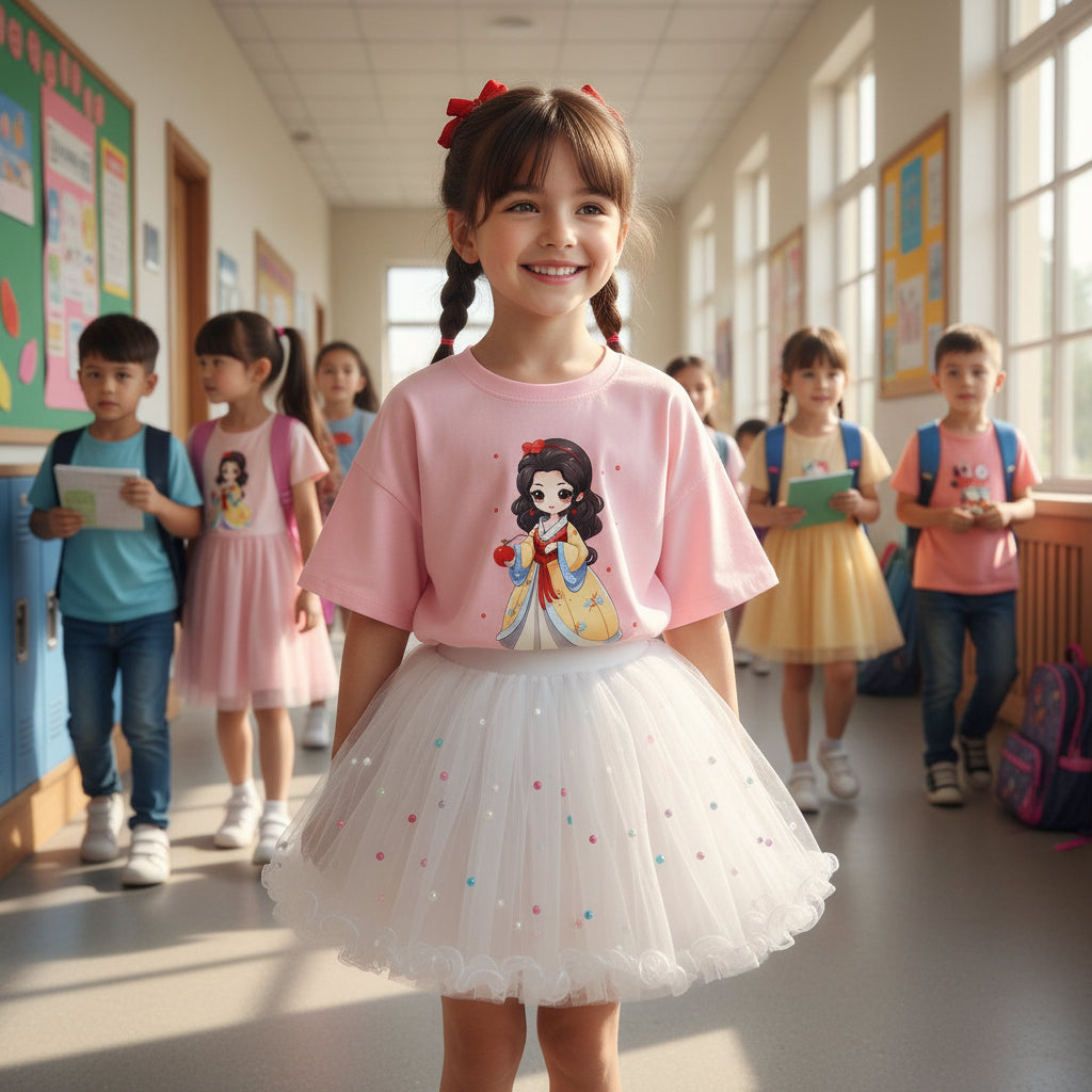 Girl Summer Cute Cartoon Sweatshirts and Skirts