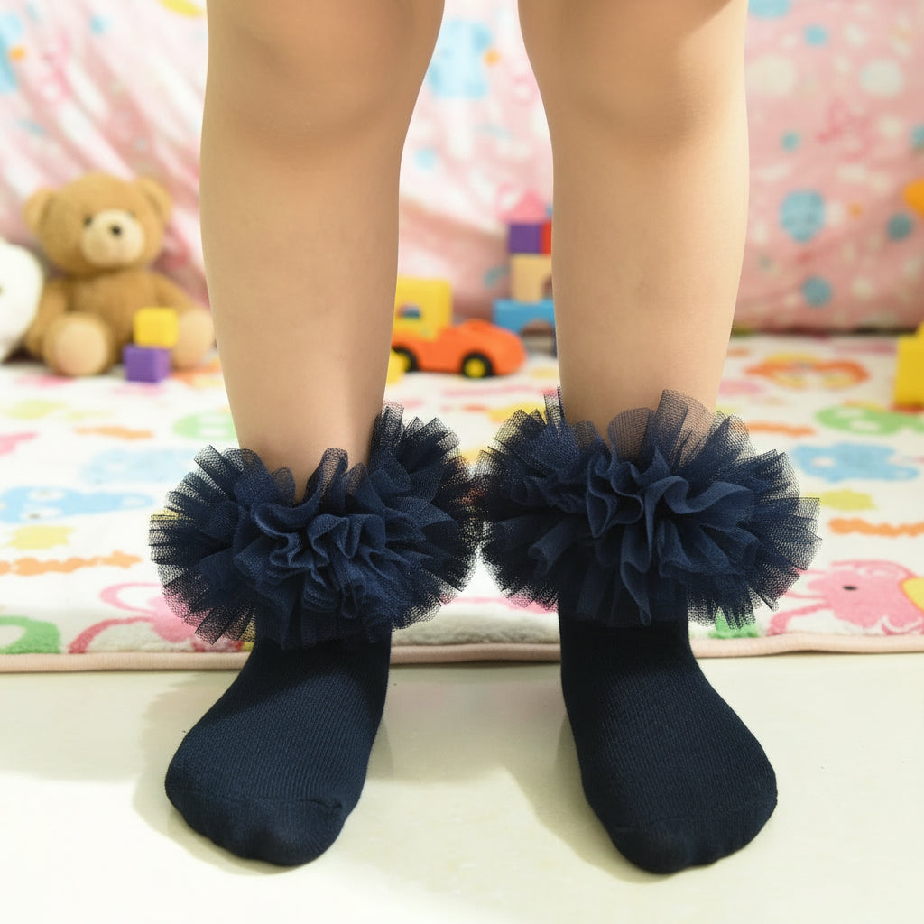 1/8Prs Chaussettes de princesse duveteuses à volants