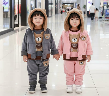Kids Unisex Sets of Hooded Jackets + Sweatshirts + Pants