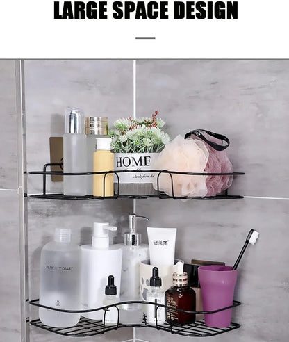 No-Drill Storage Rack Bathroom Shelves