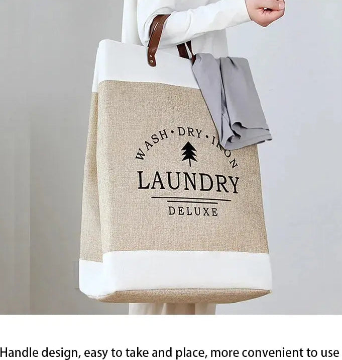 Large Capacity Beige White Laundry Baskets