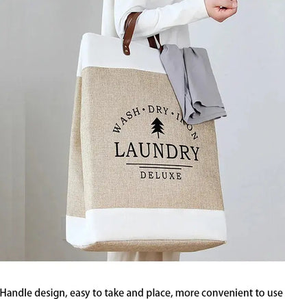 Large Capacity Beige White Laundry Baskets