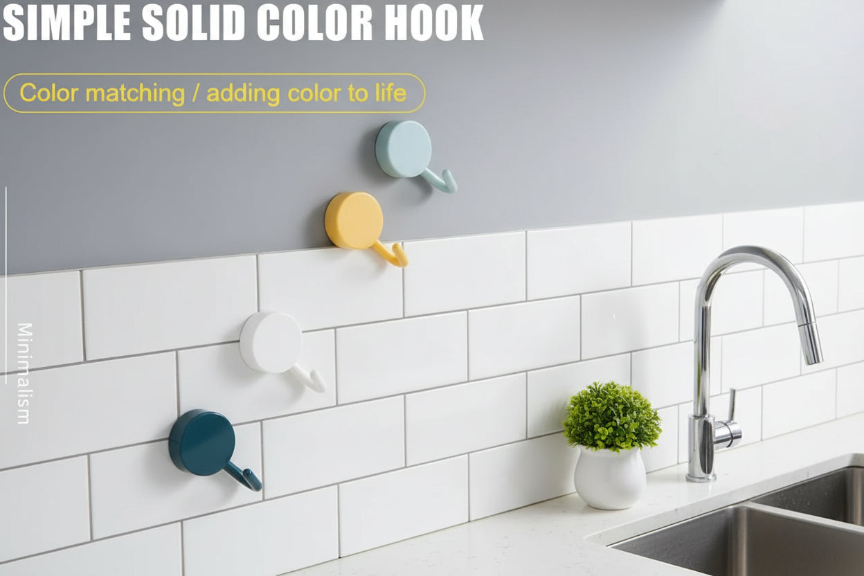 10Pcs Self Adhesive Wall Hooks Strong Without Drilling