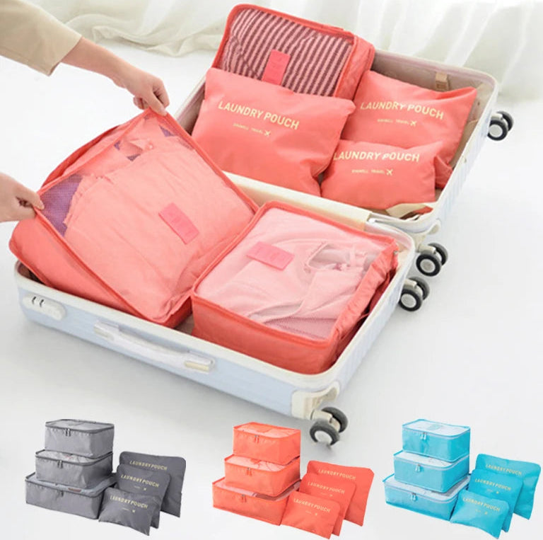 Waterproof Colorful Packing Organizers With Zipper(6Pcs)