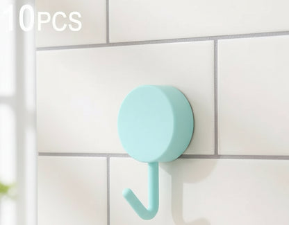 10Pcs Self Adhesive Wall Hooks Strong Without Drilling