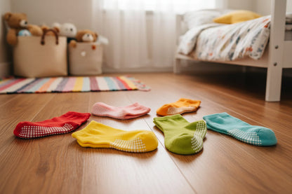 6Prs Anti-Slip Short Socks With Grips