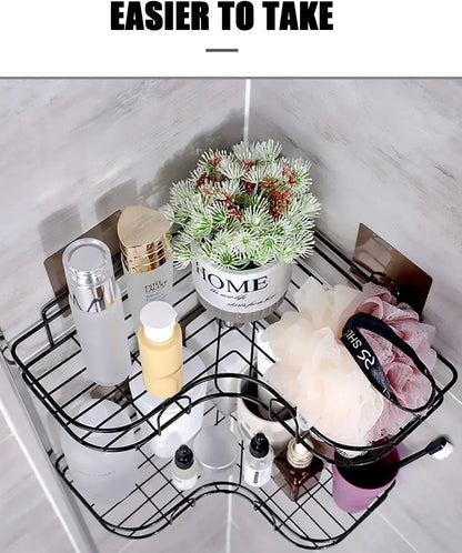 No-Drill Storage Rack Bathroom Shelves