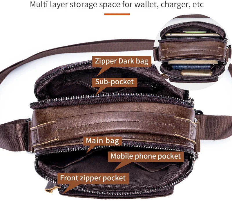 حقائب كروس بودي من الجلد الطبيعي