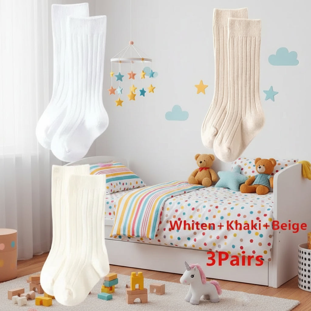3 أزواج من الجوارب الطويلة المصنوعة من قماش ناعم