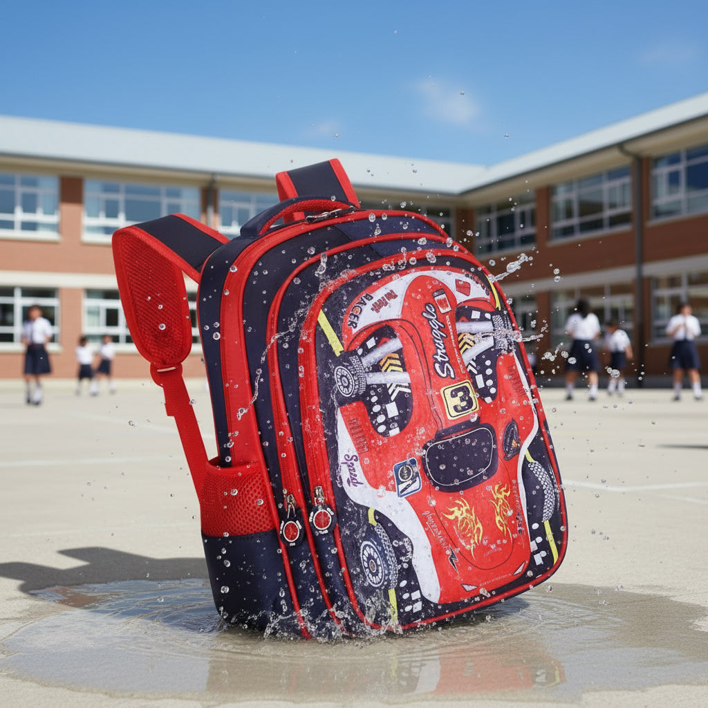 Racer 3D Cars Lightweight Backpacks Bags