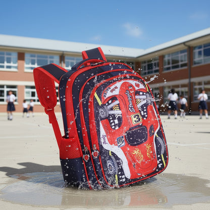 Racer 3D Cars Lightweight Backpacks Bags