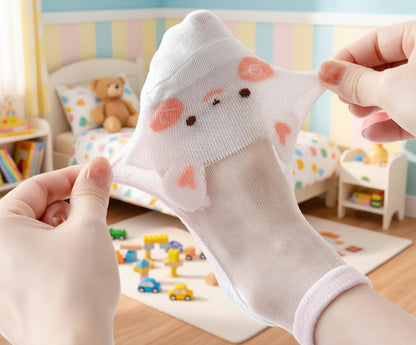 Lot de 5 paires de chaussettes courtes respirantes lapin/pêche