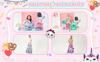 Girls Backpack With Lunch Bag and Pen Case