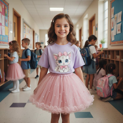 Girl Summer Cute Cartoon Sweatshirts and Skirts