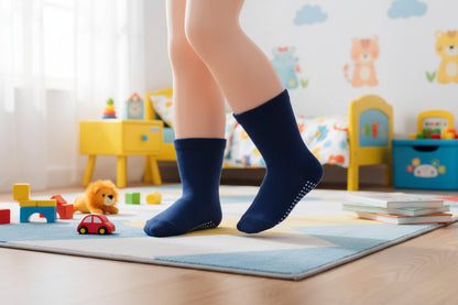 6Prs Anti-Slip Short Socks With Grips