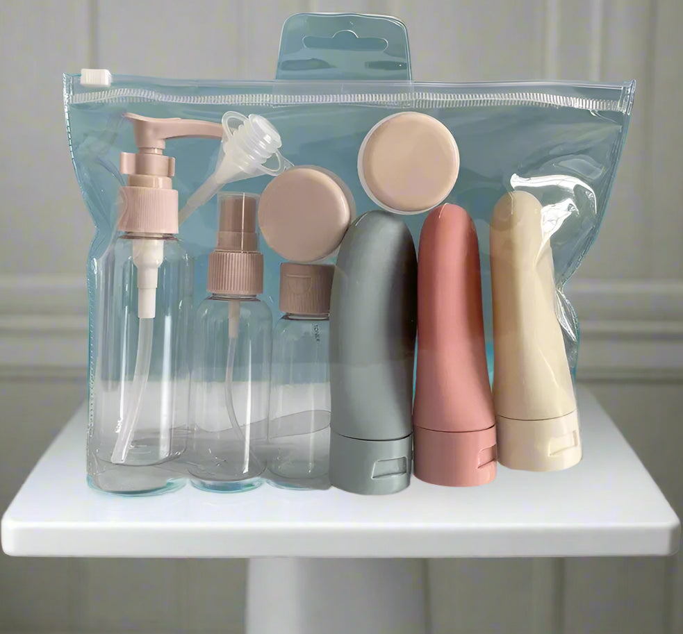 Ensemble de 11 flacons/tubes avec sac de rangement