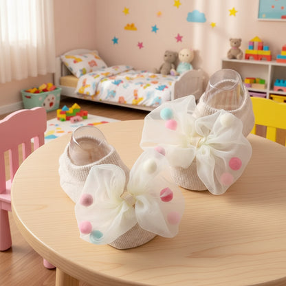 Colorful Short Socks With Butterfly Ties and Bow Knots