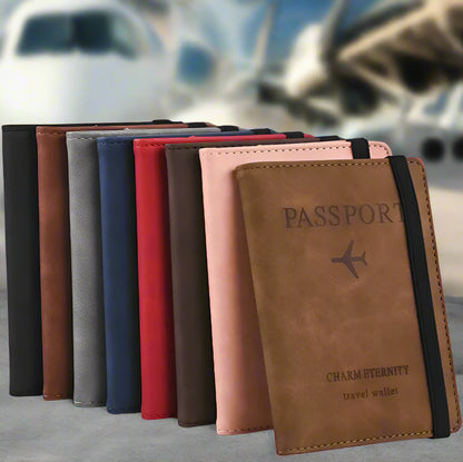 Porte-passeports de voyage en cuir PU