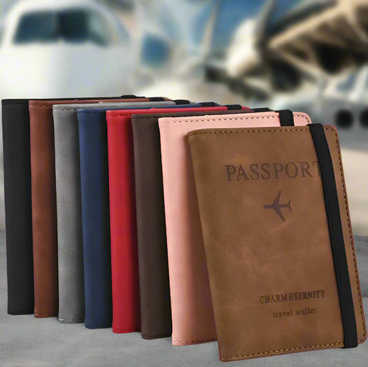 Porte-passeports de voyage en cuir PU