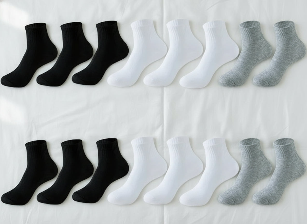 8Prs Short Length Cotton Socks
