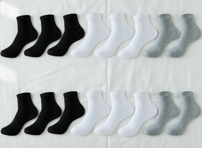8Prs Short Length Cotton Socks