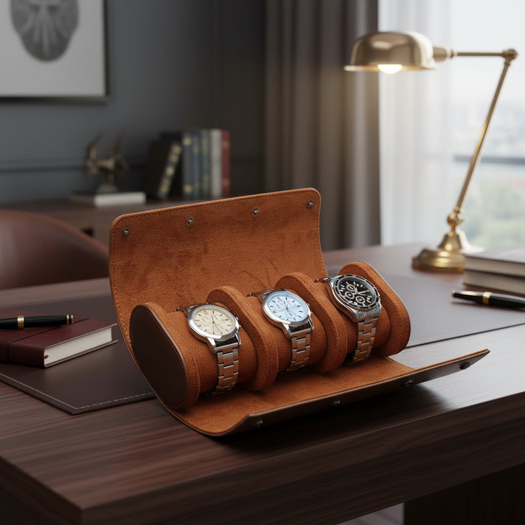 Black/Brown Watch Travel Cases