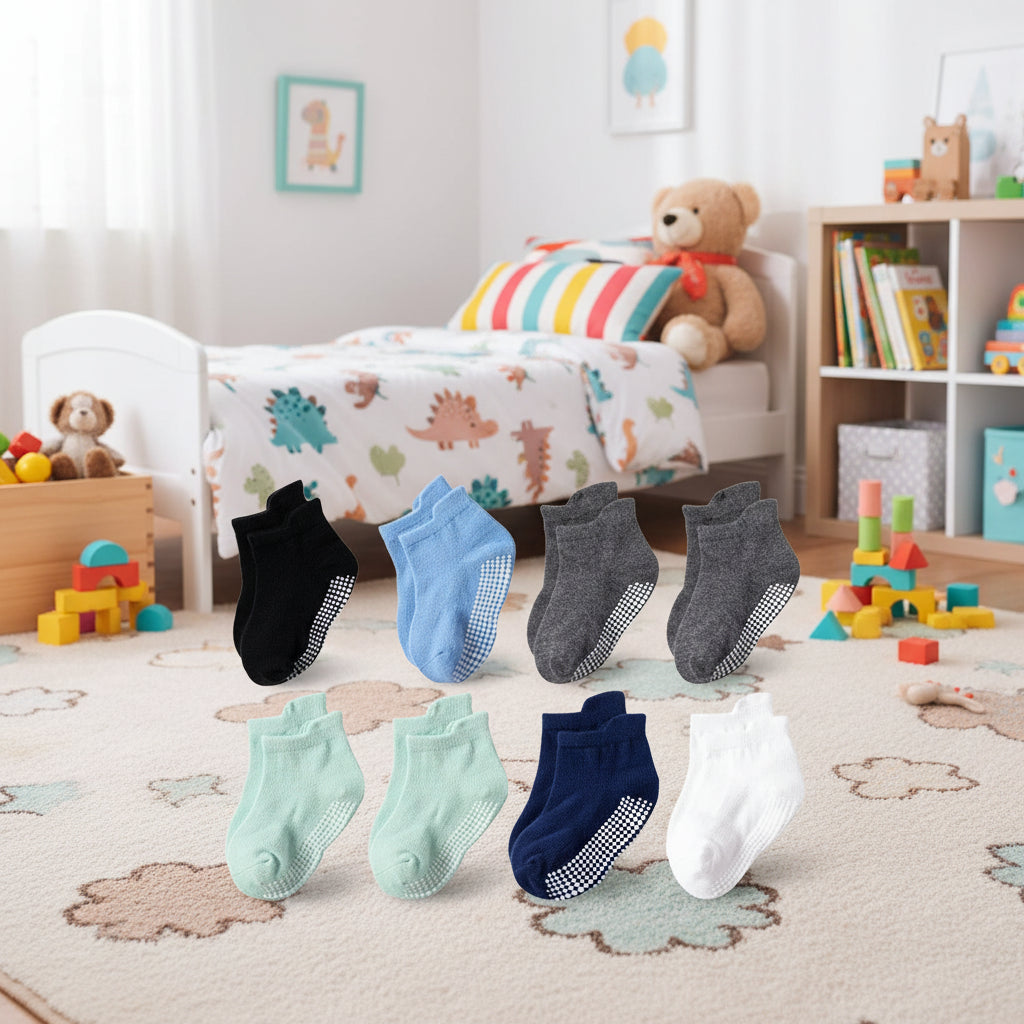 Lot de 6 paires de chaussettes courtes colorées pour bébés