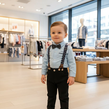 Formal Gentleman Sets of Shirts Bodysuits + Pants + Ties