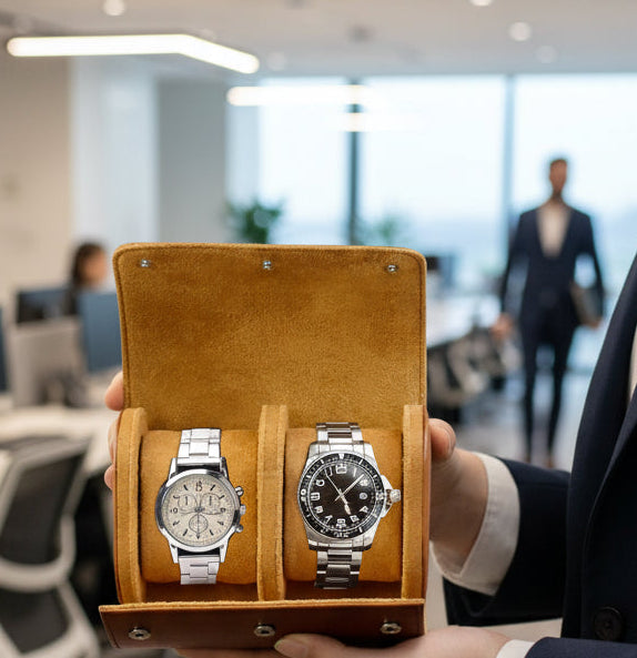 Black/Brown Watch Travel Cases