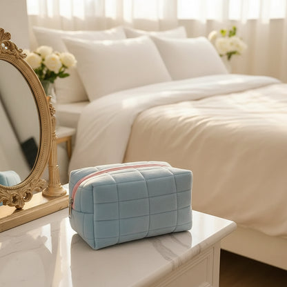 Solid Fur Cosmetic Toiletry Bags