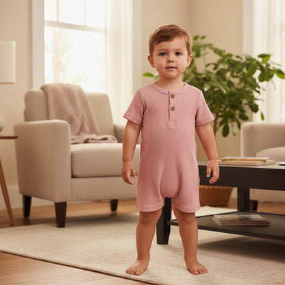 Simple Short Sleeve Colorful Rompers